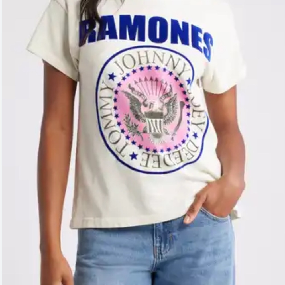 Daydreamer Ramones Cream and Blue Tee